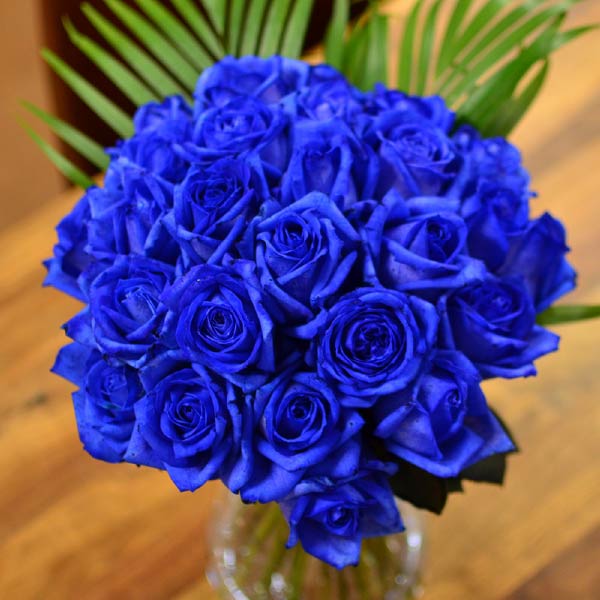 青いバラ本数指定の花束