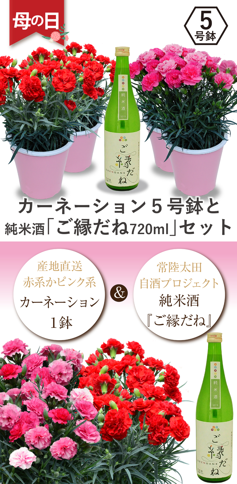 カーネーションと日本酒