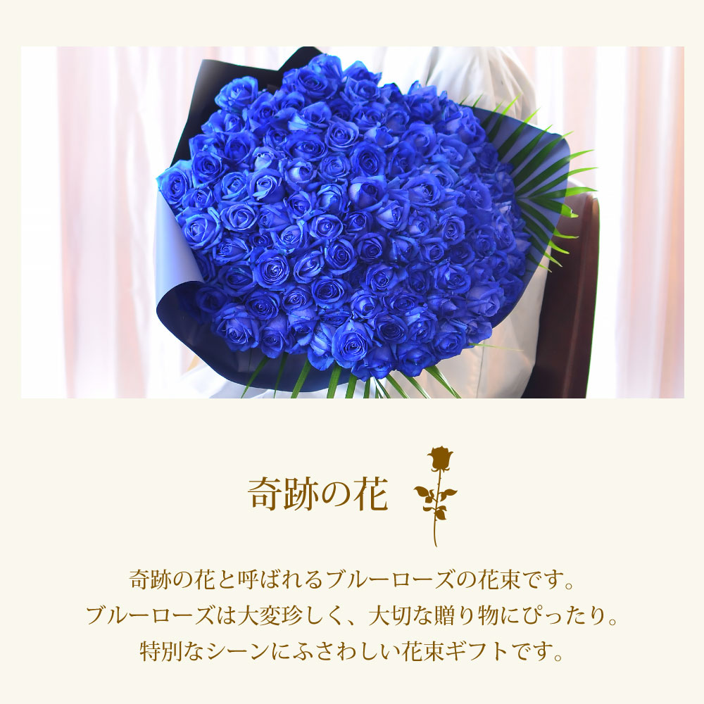 青バラ108本の花束