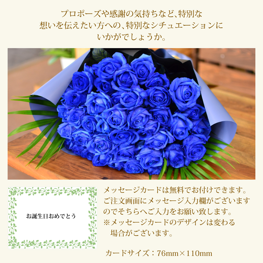 青バラ40本の花束