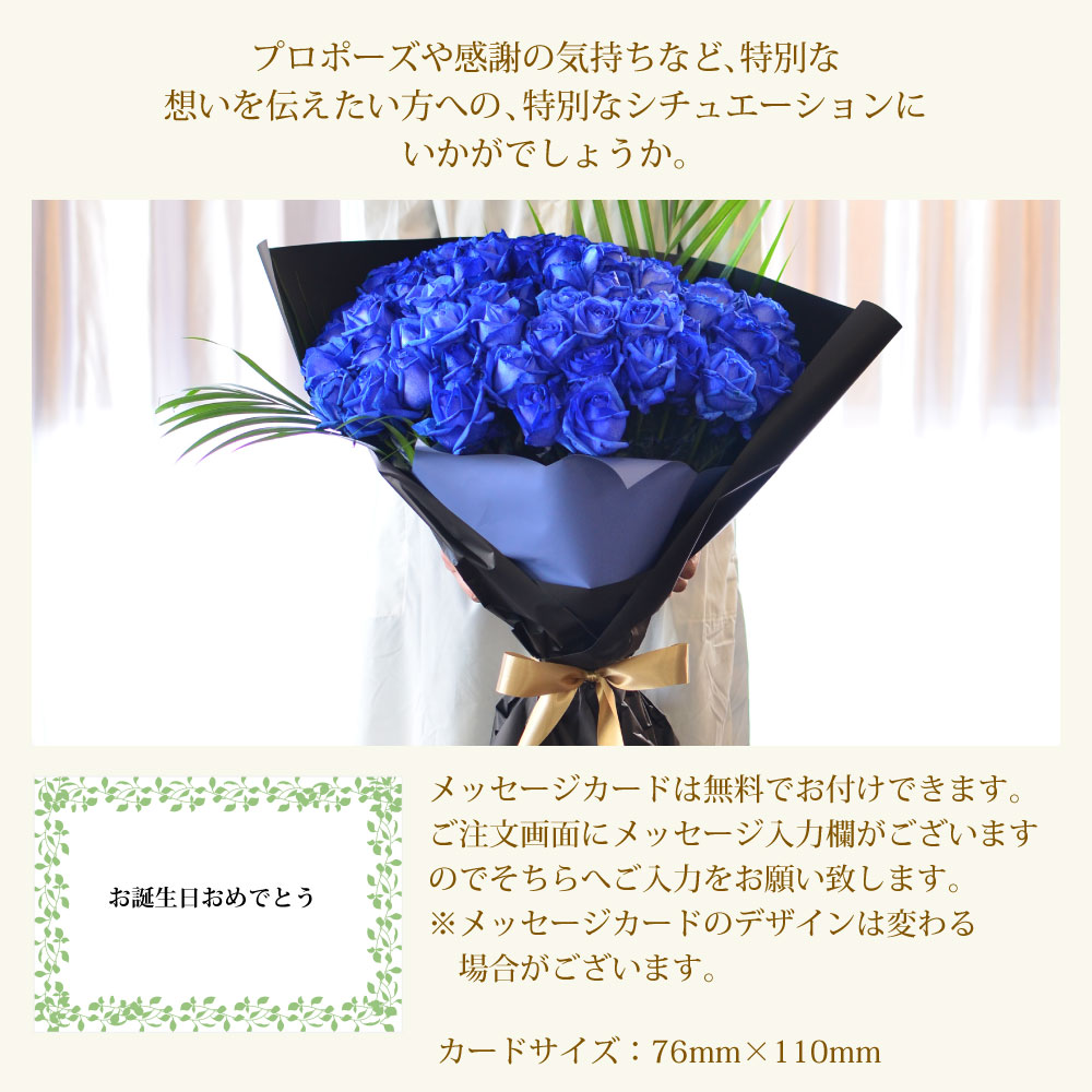 青バラ80本の花束