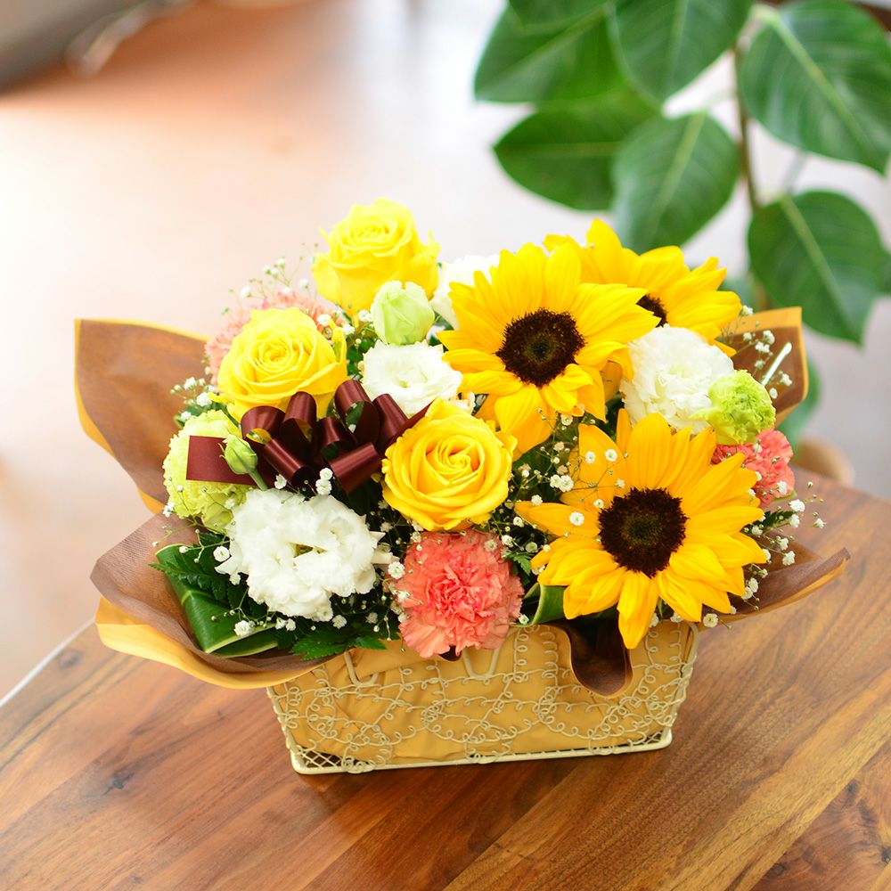 ひまわり15本の花束