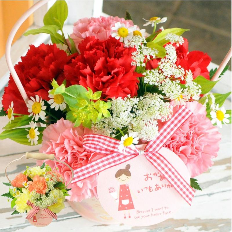 母の日ギフト ふわっと飾るブリキ缶のハッピーアレンジ