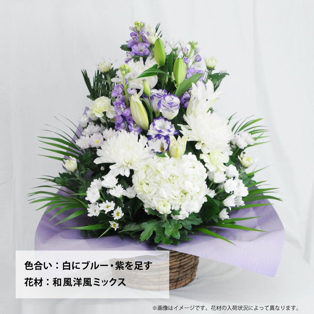 百合のお供えアレンジメント２Lサイズ