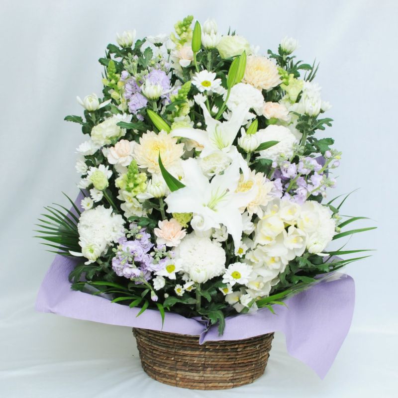 百合のお供えアレンジメント３Lサイズ