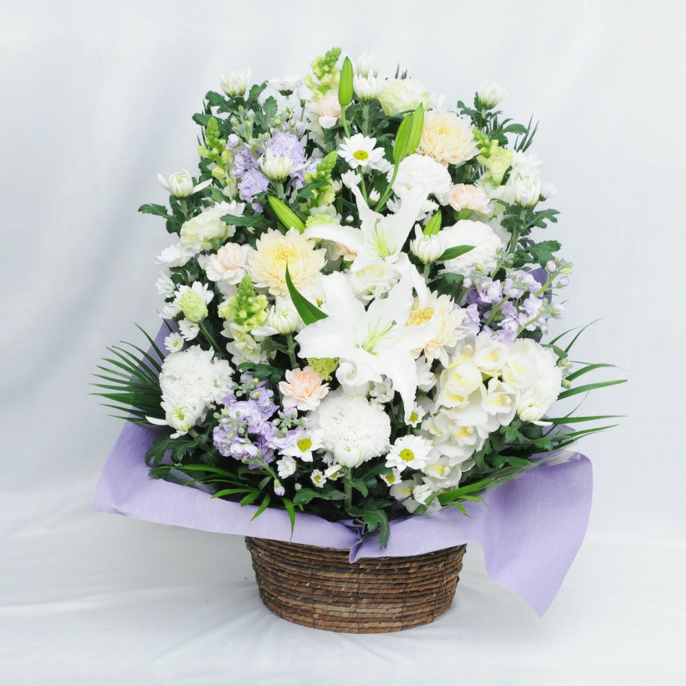 百合のお供えアレンジメント３Lサイズ