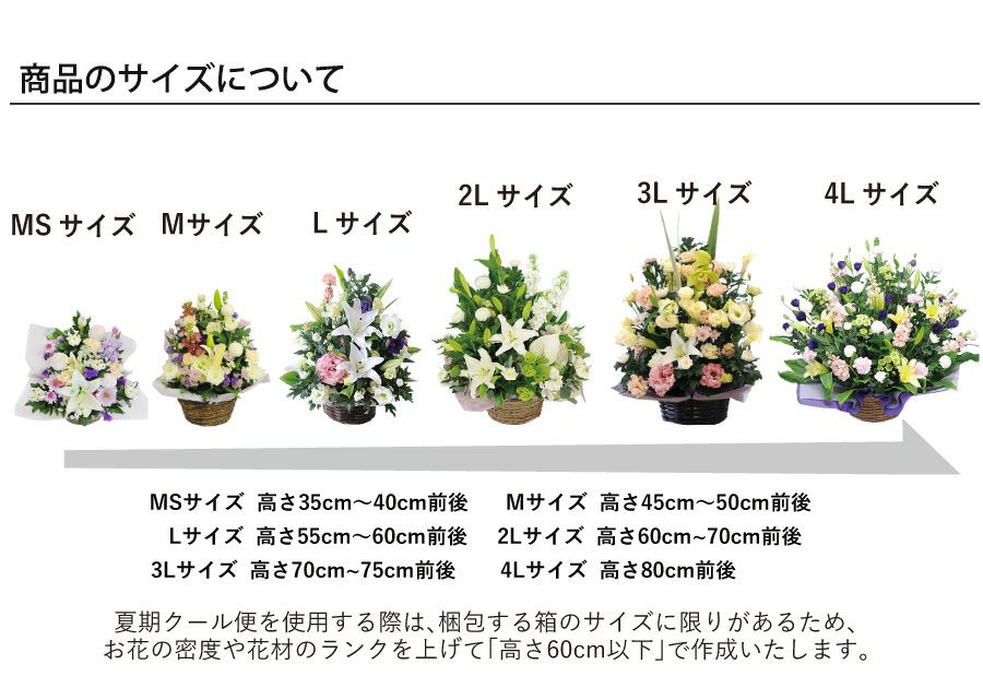 百合のお供えアレンジメント３Lサイズ