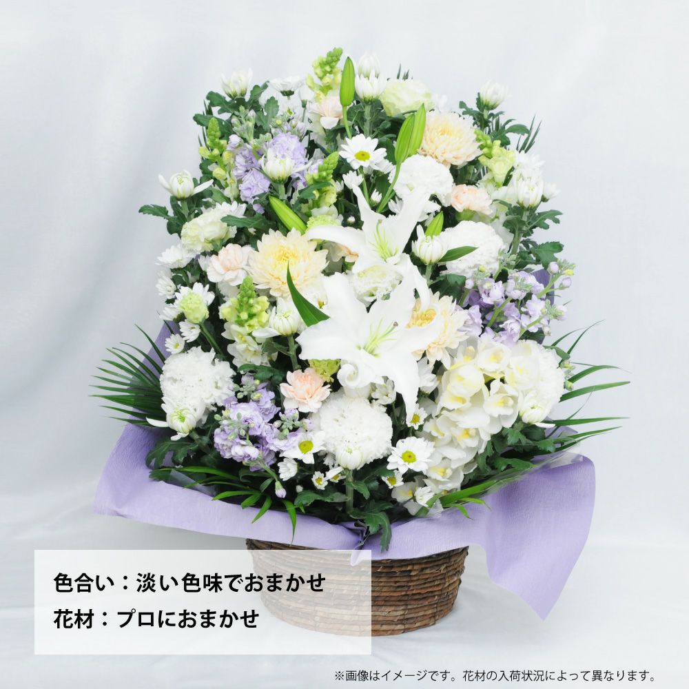百合のお供えアレンジメント３Lサイズ