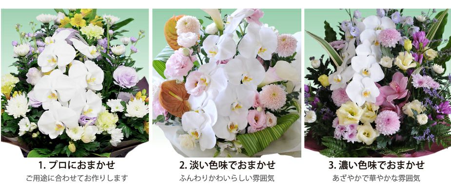 蘭のお供えアレンジメント３Lサイズ