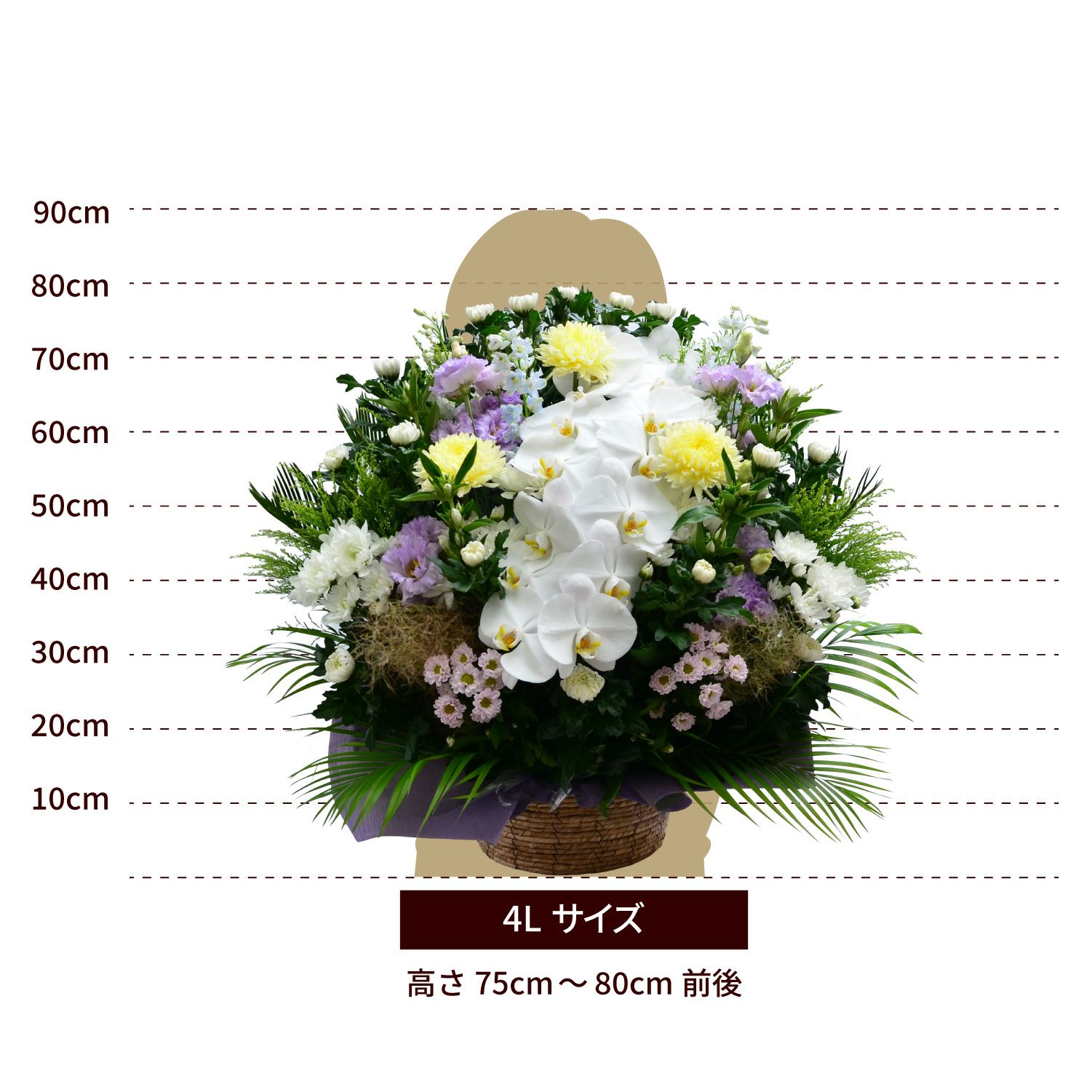 蘭のお供えアレンジメント３Lサイズ